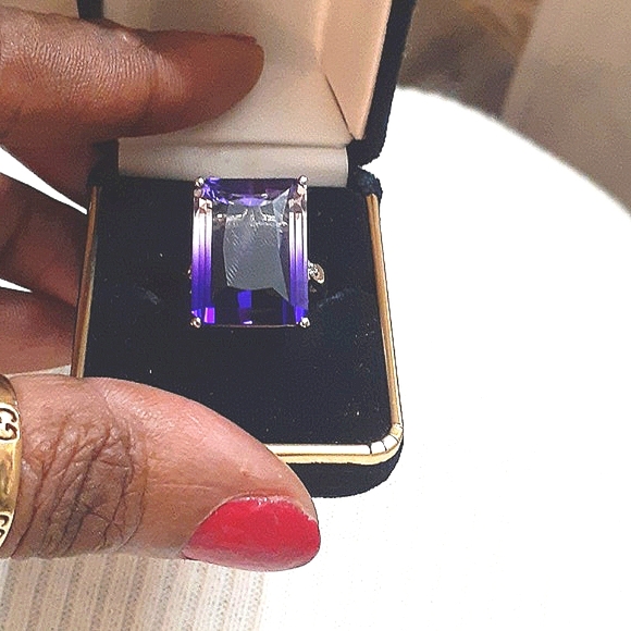 TOURMALINE Platinum Plated Sterling Silver 25ct Bi ColorGemstone Ring